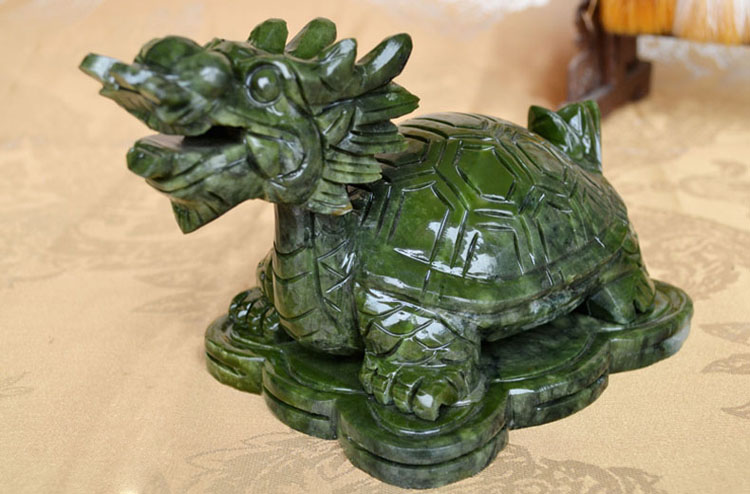 美邁達(dá) 南玉石龍龜擺件石頭工藝品家居辦公室擺件家居裝飾禮物 大號(hào)