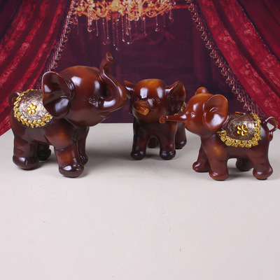 【工藝樹脂裝飾品招財母子三連大象擺件 吉祥三寶新房擺件大號】價格,廠家,圖片,塑料、樹脂工藝品,李泉崽(個體經營)-